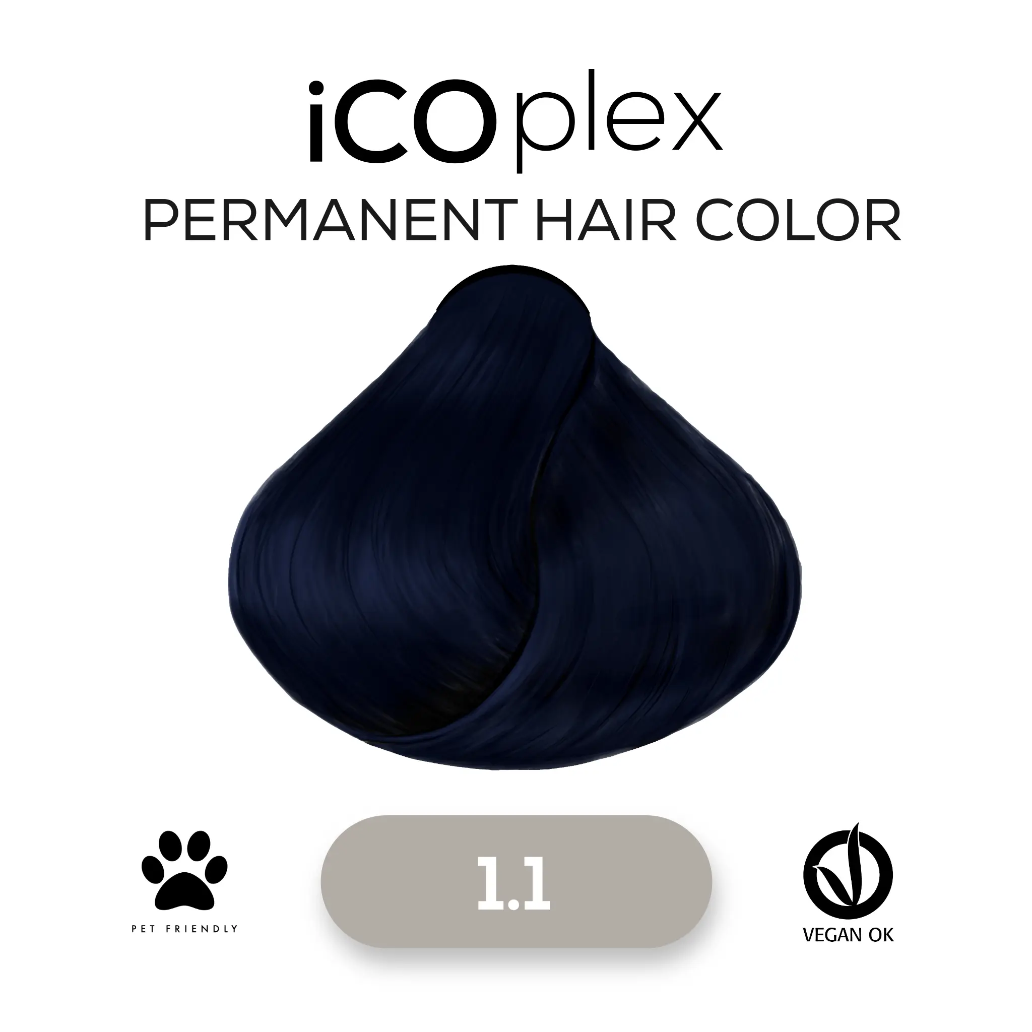 iCOplex Haircolor 1.1 - 100ml Asch Blauschwarz