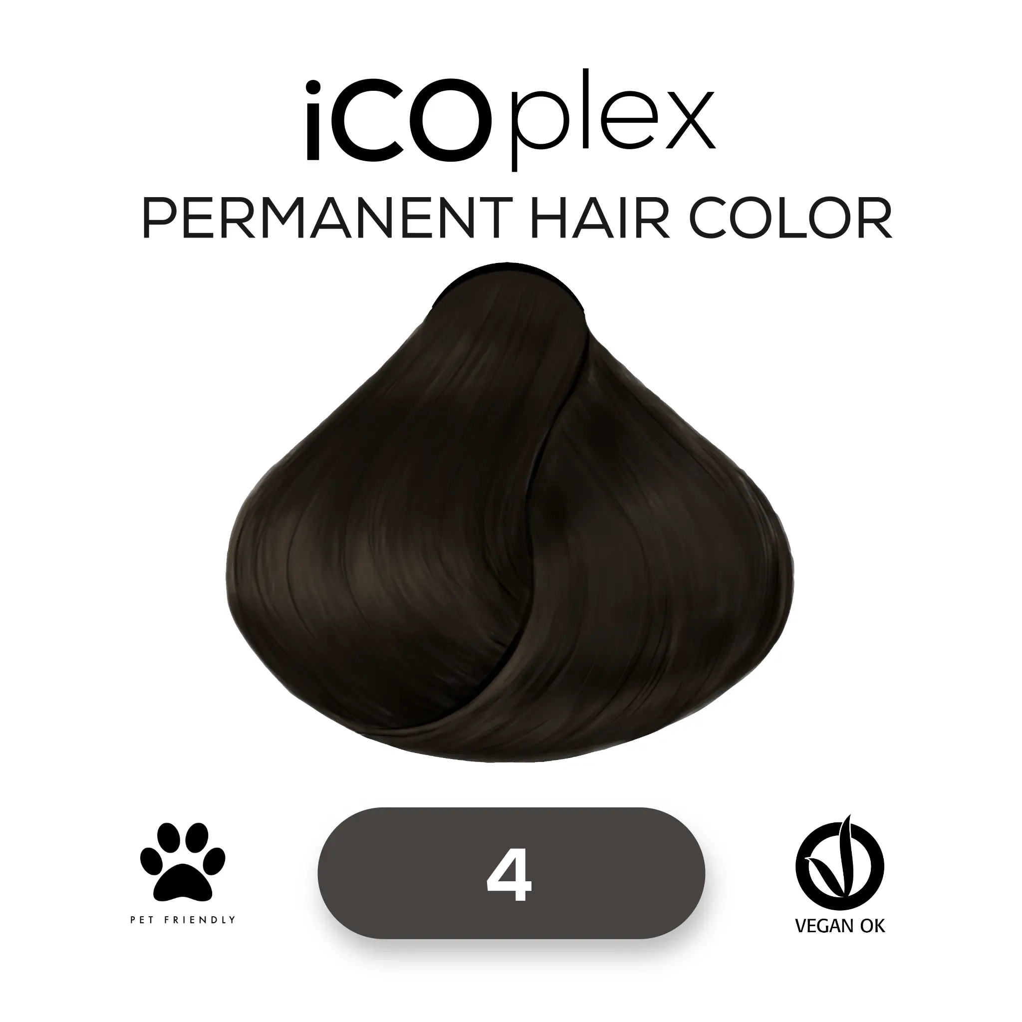 iCOplex Haircolor 4 - 100ml Braun kühl