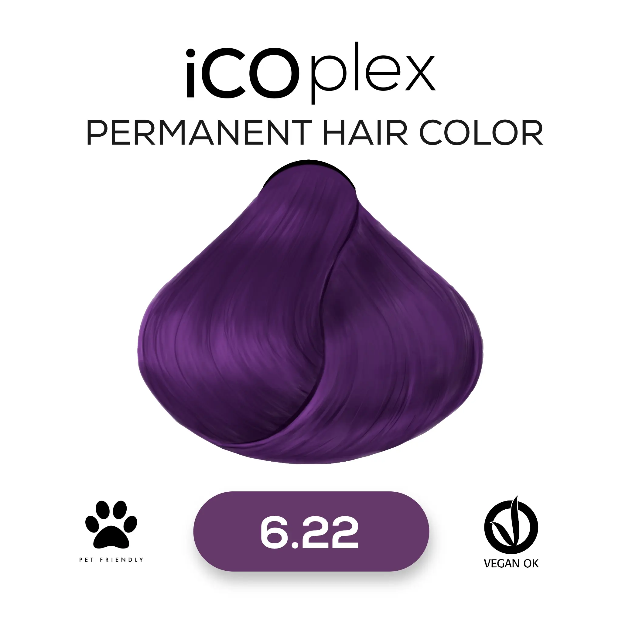 iCOplex Haircolor 6.22 - 100ml Violet Dunkelblond Intensiv