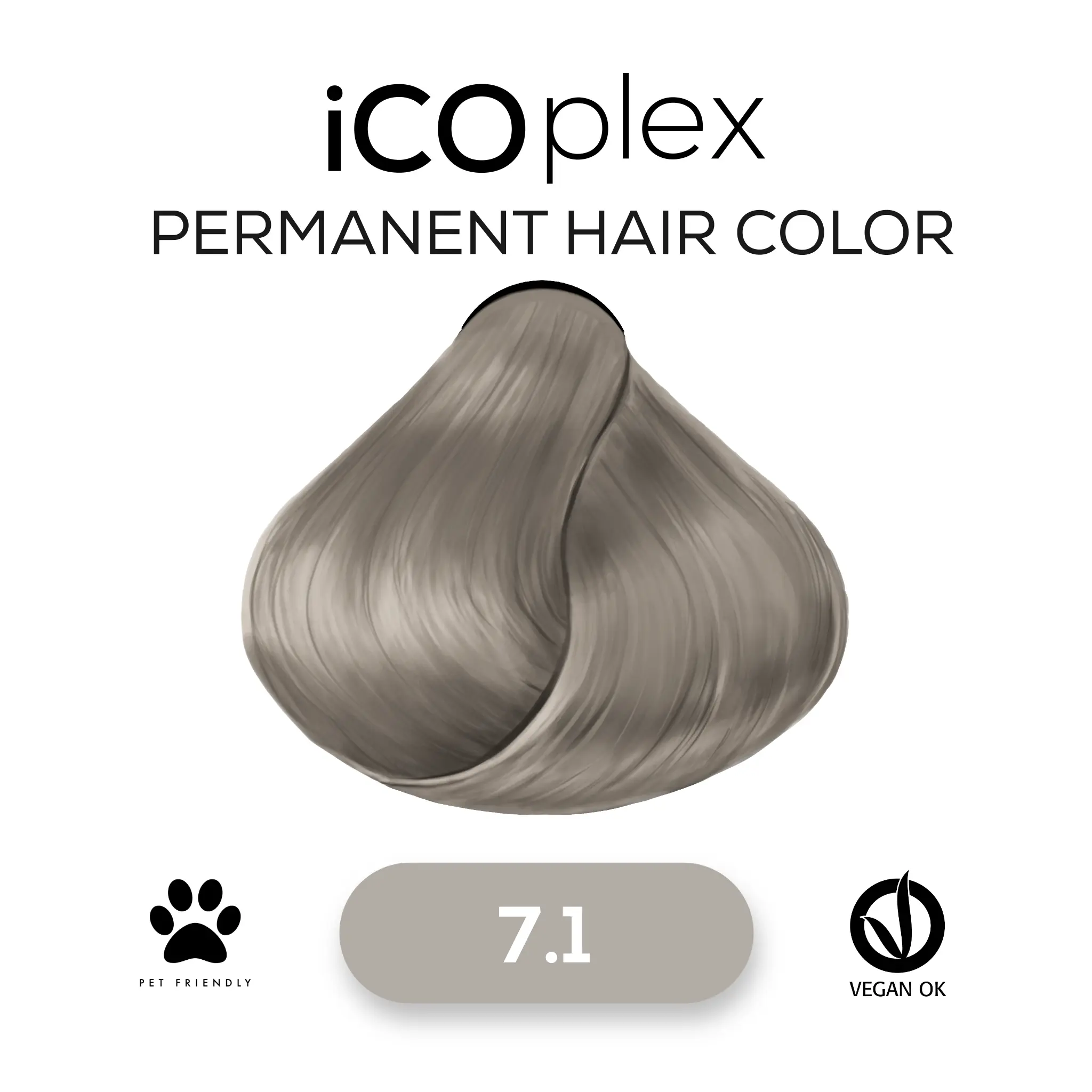 iCOplex Haircolor 7.1 - 100ml Asch Blond