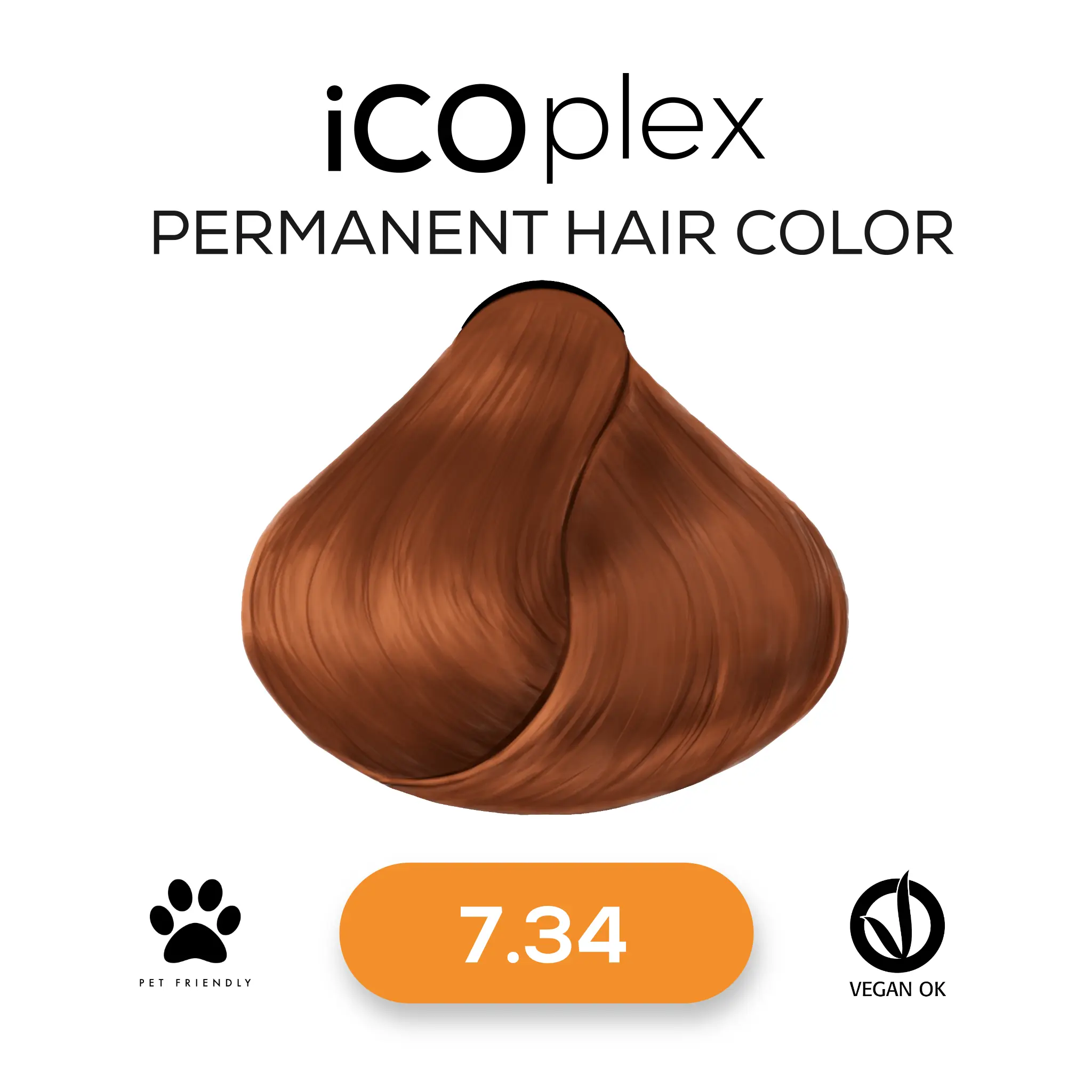 iCOplex Haircolor 7.34 - 100ml Gold Kupfer Blond