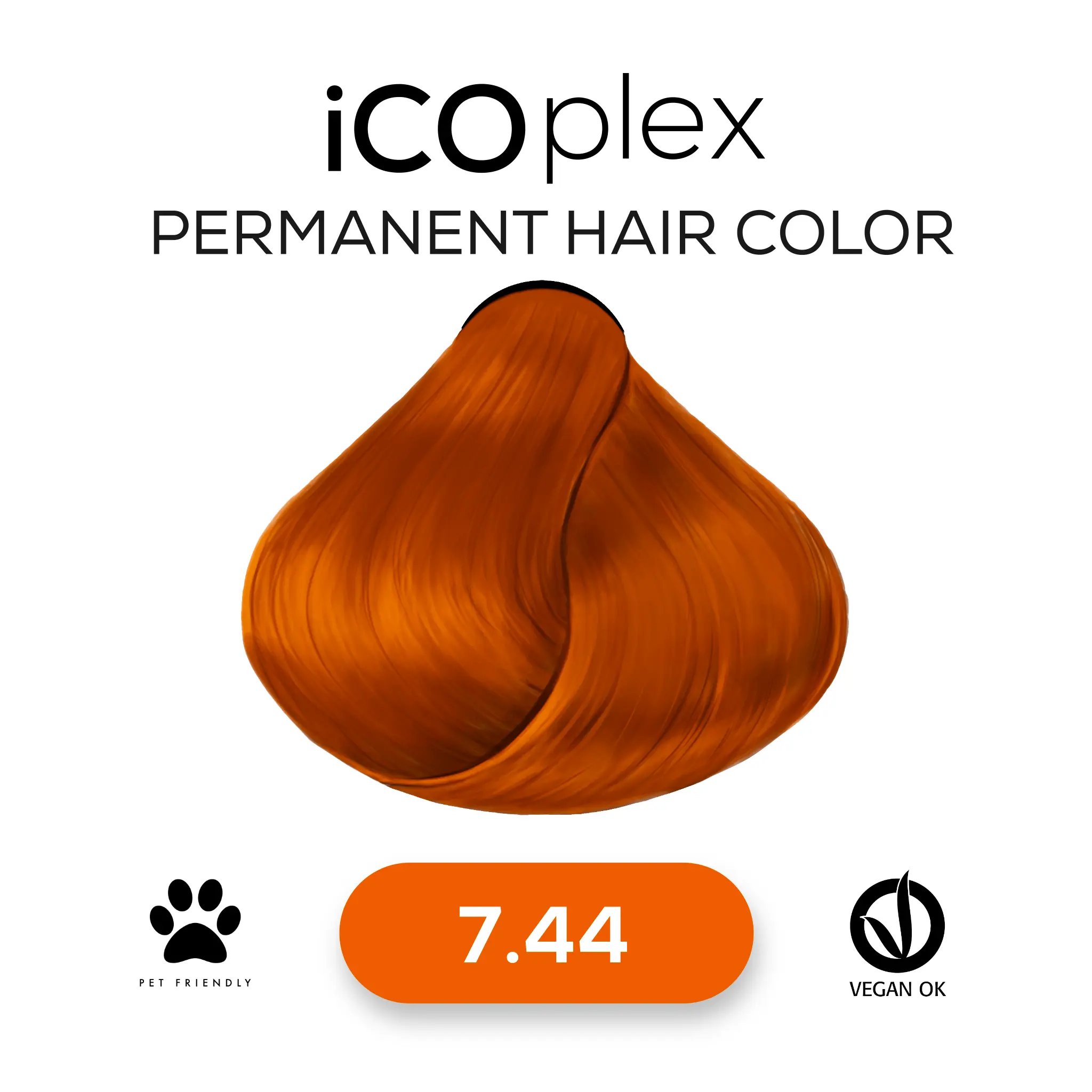 iCOplex Haircolor 7.44 - 100ml Kupfer Blond Intensiv