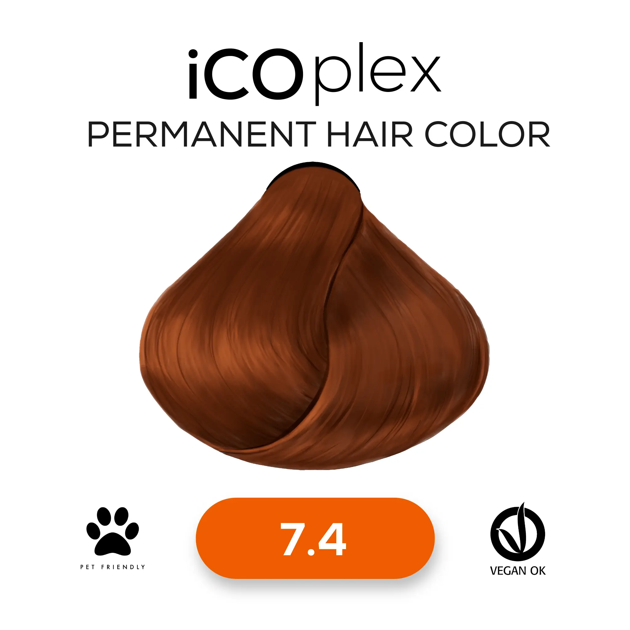 iCOplex Haircolor 7.4 - 100ml Kupfer Blond