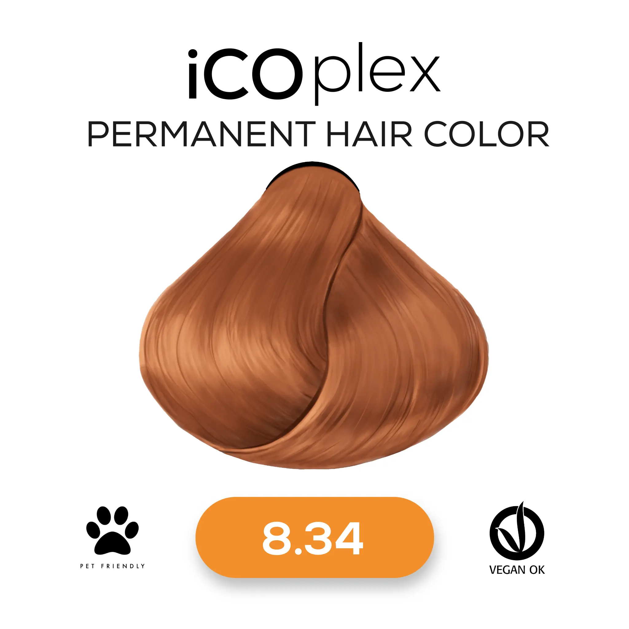 iCOplex Haircolor 8.34 - 100ml Gold Kupfer Hellblond