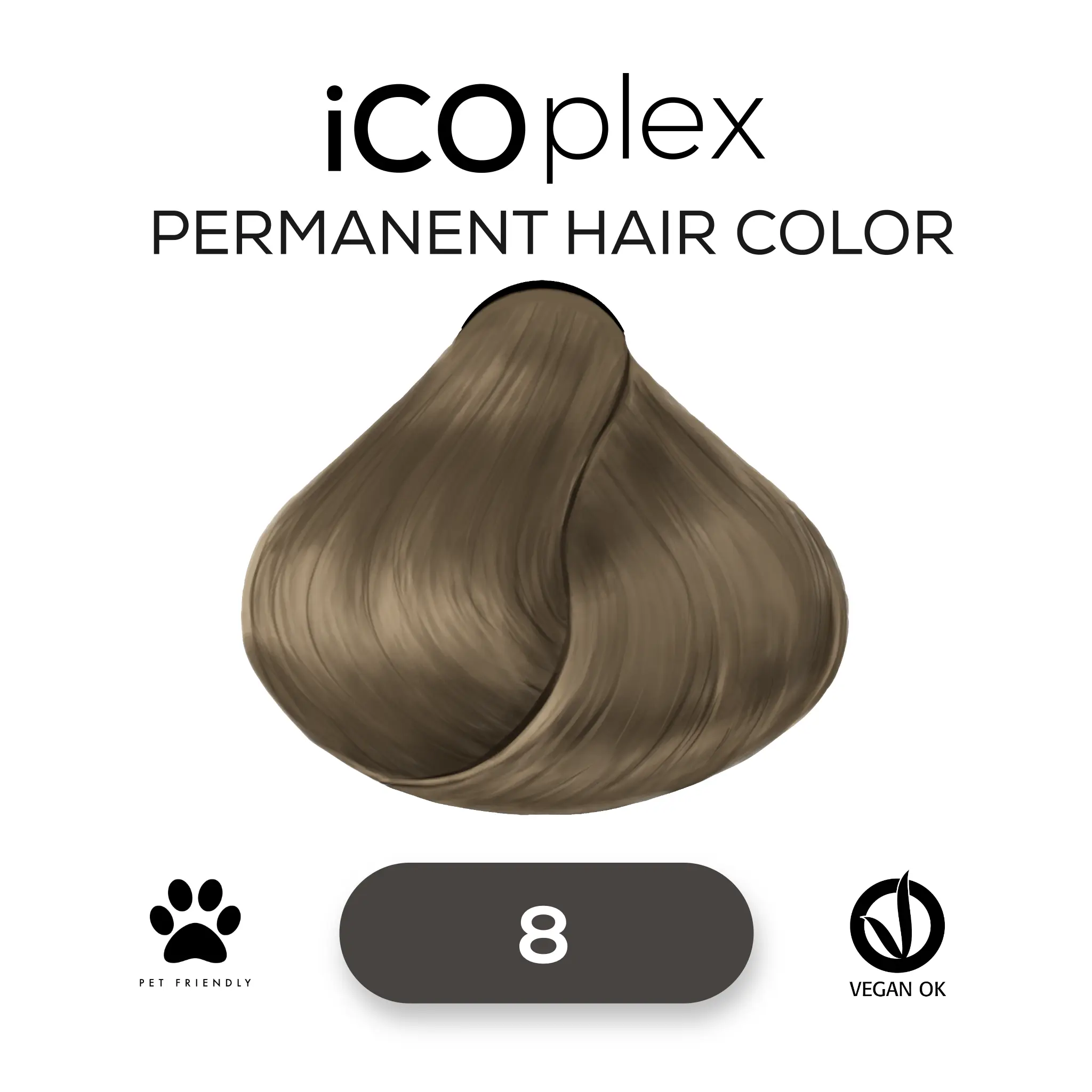 iCOplex Haircolor 8 - 100ml Hellblond kühl